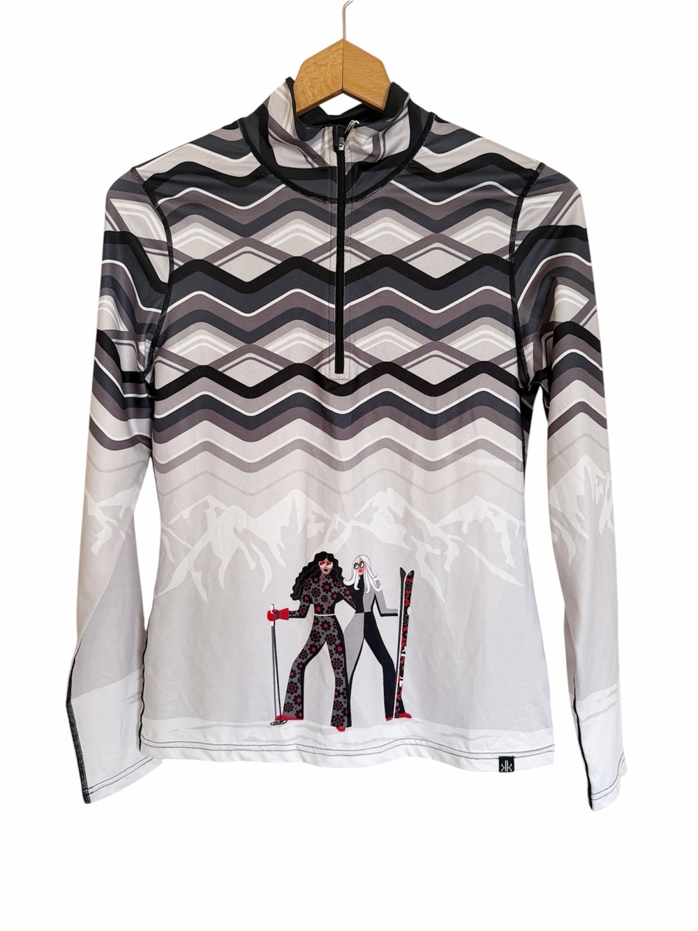 Krimson Klover Girls Gone Skiing Quarter-Zip Mock Neck Base Layer Top size XS